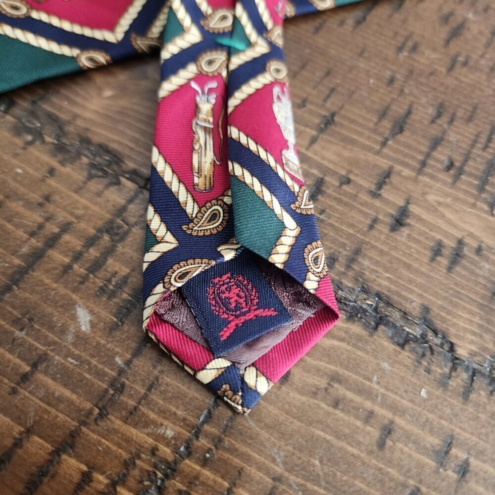 Tommy Hilfiger Classic Golf Themed Tie - Picture 4 of 5